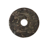 Oriental Stone Ritual Mythical Motif Carving Display Plaque Art ws4839S