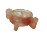 Pink Red Crystal Color Stone Powder Resin Tri-Leg Ding Shape Container GB105S