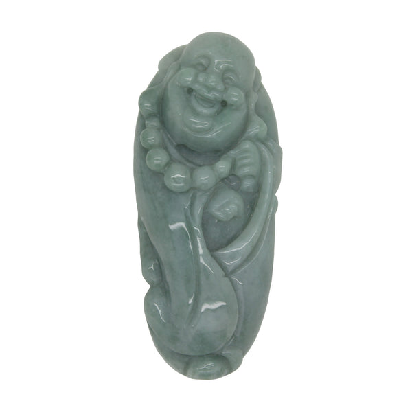 Jade Pendant Light Green Happy Buddha, Laughing Buddha Figure n453S Jade Pendant Light Green Happy Buddha, Laughing Buddha Figure n453S