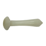 Carved Luyi Shape Natural Jade Pin With Longevity Graphic k135NS