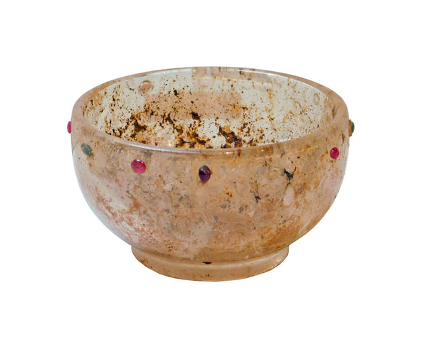 Reproduction Ancient Chinese Under Ground Treasure Crystal Glass Bowl With Colorful Dot Design n246S Reproduction Ancient Chinese Under Ground Treasure Crystal Glass Bowl With Colorful Dot Design n246S