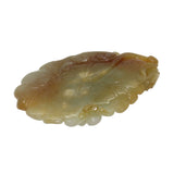 Quality Carved Jade Pendant With Fish Biting Fortune On Lotus Leaf k174NS