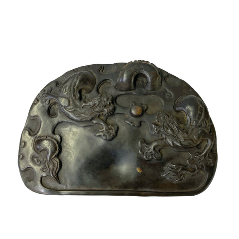 ink pad - dragon ink well - oriental ink pad carving
