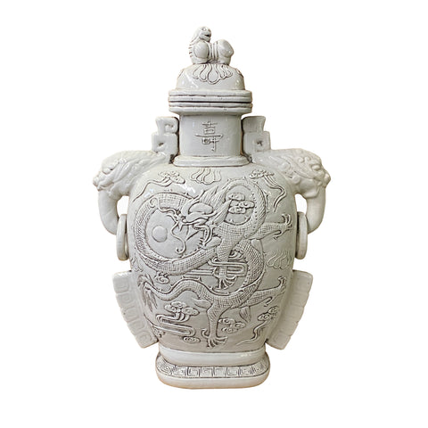 Ceramic Vase - White Vase - Chinese scenery