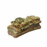 Green Stone Mushroom Flower Decor - Natural Pakistan Jade Feng Shui Gift ws1678S
