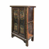 Chinese Vintage Restore Distressed Color Scenery Graphic Dresser Cabinet cs7064S