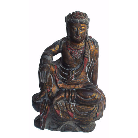 Wood Kwan Yin - Bodhisattva -  goddess of mercy - goddess of compassion