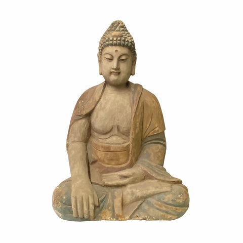 buddha statue - Abhaya - Wooden Buddha