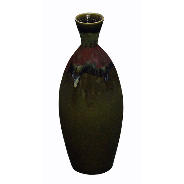 Modern Handmade Narrow Neck Vase Brown Tone Gloss Grace With Ancient Phoenix Graphic n378S Modern Handmade Narrow Neck Vase Brown Tone Gloss Grace With Ancient Phoenix Graphic n378S