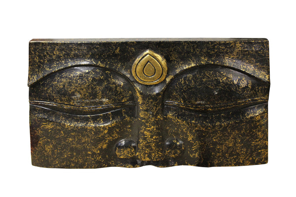 Detail Wood Carving Buddha's Eye Of Wisdom Art Panel Wall Decor n266S Detail Wood Carving Buddha's Eye Of Wisdom Art Panel Wall Decor n266S