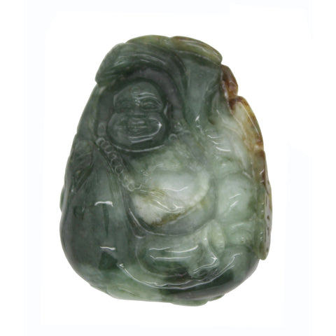Dark Green Jade Pendant Happy Buddha, Laughing Buddha Statue n467S