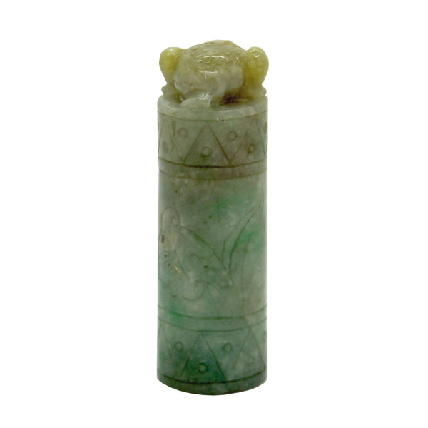 Round Shape Chinese Yellow Green White Jade Toad Seal With Storage s1620NS Round Shape Chinese Yellow Green White Jade Toad Seal With Storage s1620NS