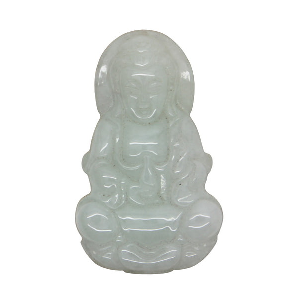 Light Green Sitting Jade Kwan Yin - Bodhisattva - Goddess Of Mercy Jade Pendant n527S Light Green Sitting Jade Kwan Yin - Bodhisattva - Goddess Of Mercy Jade Pendant n527S