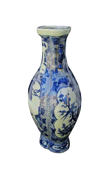 Chinese Blue & White Deer & Pine Mountain Scenery Two Ears Porcelain Vase JZ439S Chinese Blue & White Deer & Pine Mountain Scenery Two Ears Porcelain Vase JZ439S