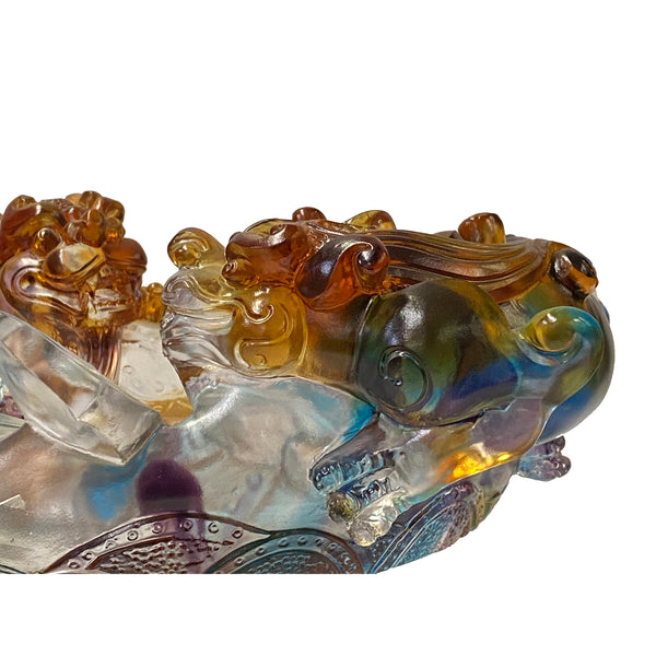 Chinese Liuli Crystal Glass Pate-de-verre Pixiu Dragon Bowl Display Figure vs243s Chinese Liuli Crystal Glass Pate-de-verre Pixiu Dragon Bowl Display Figure vs243s
