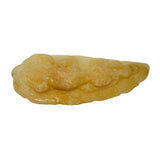 Carved Chinese Natural Yellow Jade Pixie On Leaf Pendant k153NS