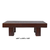 Brown Rectangular Heavy Bold Thick Wood Rough Grain Coffee Table Bench cs7282S