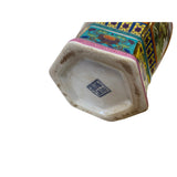 Vintage Chinese Porcelain Vase – Turquoise Base with Western Illustration ws1478S