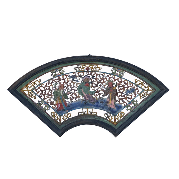 Chinese Matte Chalk Color Fan Shape Fok Lok Shou Wood Wall Panel ws2186S Chinese Matte Chalk Color Fan Shape Fok Lok Shou Wood Wall Panel ws2186S