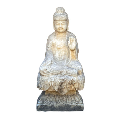 Stone Buddha Statue - Zen Buddha garden statue - Varada mudra