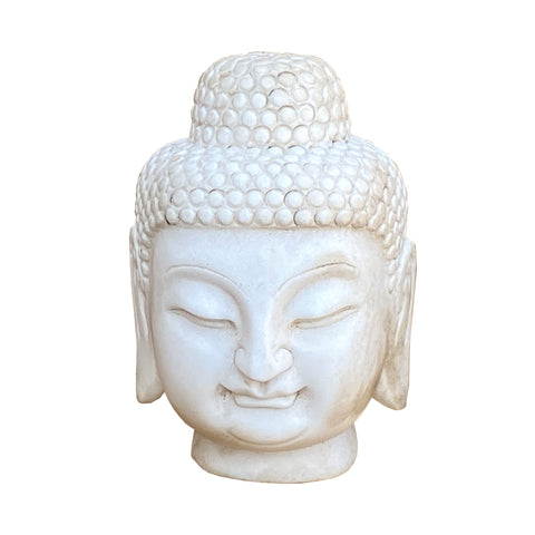 Stone Buddha head - Oriental Marble Buddha head - Chinese Buddha head figure