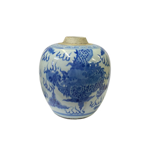 ginger jar - asian blue white jar - oriental temple jar