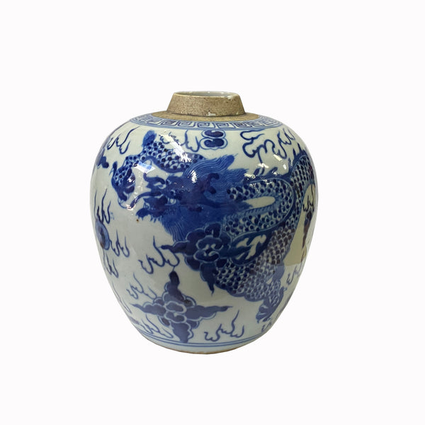 Oriental Handpaint Dragon Small Blue White Porcelain Ginger Jar ws2318S Oriental Handpaint Dragon Small Blue White Porcelain Ginger Jar ws2318S
