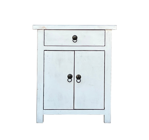 Chinese Distressed Off White Simple End Table Nightstand cs7447S Chinese Distressed Off White Simple End Table Nightstand cs7447S