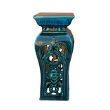 pedestal stand - Square clay side table - oriental ceramic plant stand