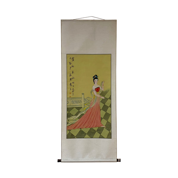 Chinese Color Ink TongStyle Lady Portrait Scroll Painting Wall Art ws2009S