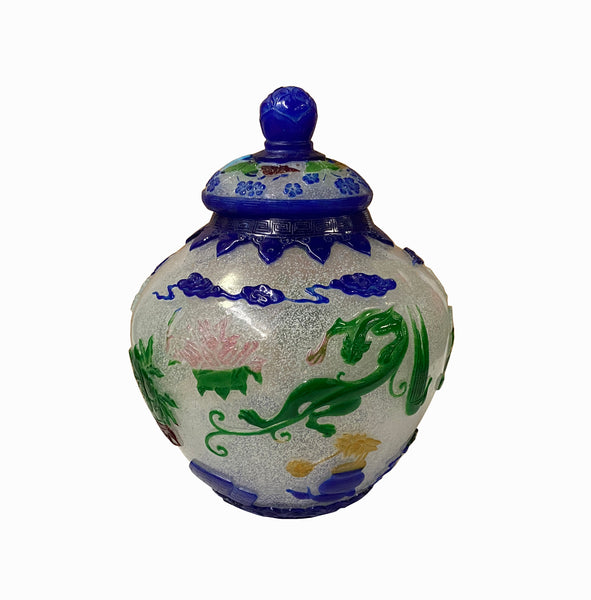 Quality Detail Handmade Chinese Icy White Carved Graphic Peking Glass Vase Jar vs693S Quality Detail Handmade Chinese Icy White Carved Graphic Peking Glass Vase Jar vs693S