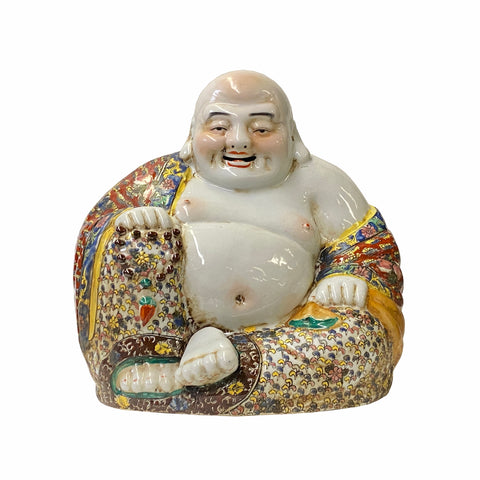 Happy Buddha - laughing Buddha - Chinese ceramic Buddha statue
