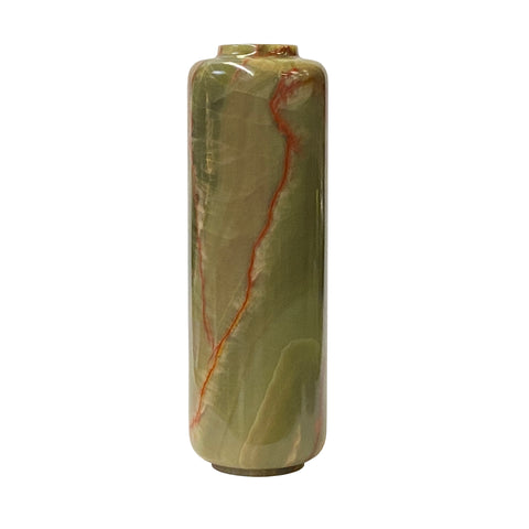 stone carved vase - oriental stone vase - green stone vase