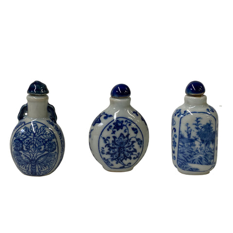 blue white porcelain snuff bottle art 