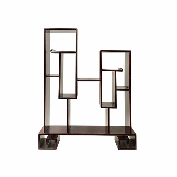 Chinese Brown Mahogany Rectangular Small Curio Display Stand ws1734S Chinese Brown Mahogany Rectangular Small Curio Display Stand ws1734S
