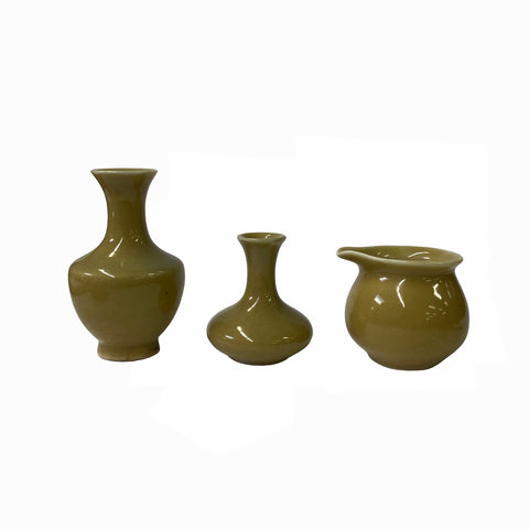 Ceramic Vase - khaki Vase - Chinese scenery
