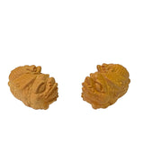 Chinese Pair Wood Carved Mini Mythical Pixiu FengShui Figures ws2383S