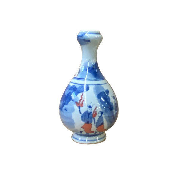 Chinese Red Blue White Porcelain Hand-painted Graphic Small Vase ws2838S Chinese Red Blue White Porcelain Hand-painted Graphic Small Vase ws2838S