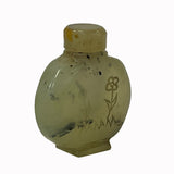 Collectible Natural Jade Stone Carved Snuff Bottle Display Art ws2396S