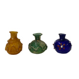 3 x Distressed Look Color Glass Small Bottle Vase Display ws2469S