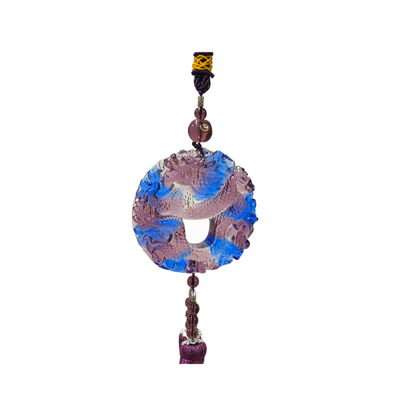 Crystal Glass Fengshui Fortune Purple Dragon Theme Gift Decor Tassel ws2174S Crystal Glass Fengshui Fortune Purple Dragon Theme Gift Decor Tassel ws2174S