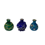 3 x Distressed Look Color Glass Small Bottle Vase Display ws2468S