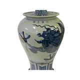 Chinese Blue White Dragon Graphic Vase Shape Porcelain Table Lamp ws2774S