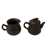 2 Pieces Chinese Brown Zisha Clay Teapot Accent Display Art ws2633S