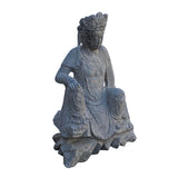 Chinese Stone Sitting Rest Leg Kwan Yin Tara Bodhisattva Statue cs7221S