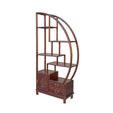 Chinese Brown Half-Round Shape Display Curio Cabinet Room Divider cs7562S