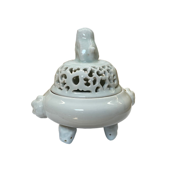 Chinese Ru Ware Light Celadon Porcelain Ding Incense Burner Display ws2304S Chinese Ru Ware Light Celadon Porcelain Ding Incense Burner Display ws2304S