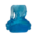 Crystal Glass Pate-de-Verre Blue Gautama Amitabha Shakyamuni Statue ws2101S