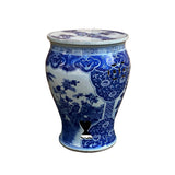 Chinese Blue & White Porcelain Flower Birds Large Round Stool Table cs7377S