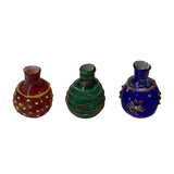 3 x Distressed Look Color Glass Small Bottle Vase Display ws2463S